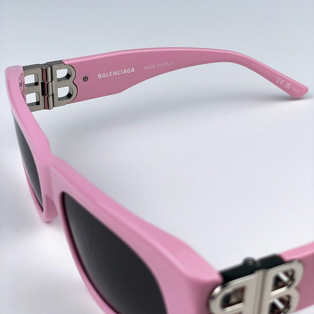 SALE! NEW Balenciaga BB0095S 013 Pink Silver Grey Cat Eye Unisex Sunglasses - Picture 9 of 13